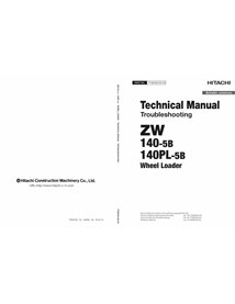 Hitachi ZW140-5B, ZW140PL-5B cargadora de ruedas pdf manual técnico de solución de problemas - Hitachi manuales - HITACHI-TTN...