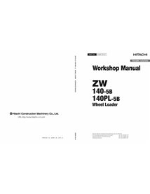 Hitachi ZW140-5B, ZW140PL-5B wheel loader pdf workshop manual  - Hitachi manuals - HITACHI-WNDF-EN-01