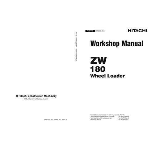 Manual de oficina em pdf da carregadeira de rodas Hitachi ZW180 - Hitachi manuais - HITACHI-W4GD-E-00