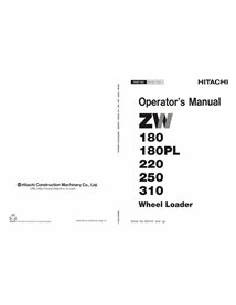 HITACHI-EM4GF3-1 Manuel de l'opérateur pdf de la chargeuse sur pneus Hitachi ZW180