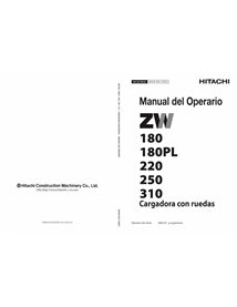 Manuel de l'opérateur pdf de la chargeuse sur pneus Hitachi ZW180 ES - Hitachi manuels - HITACHI-SM4GF-EN3-1