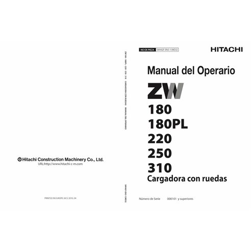 Hitachi ZW180 cargadora de ruedas pdf manual del operador ES - Hitachi manuales - HITACHI-SM4GF-EN3-1