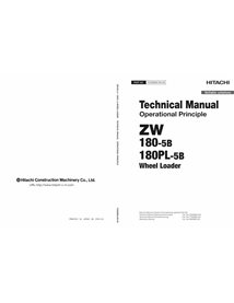 HITACHI-TONDB90-00 Hitachi ZW180-5B, ZW180PL-5B chargeur sur pneus pdf principe de fonctionnement manuel technique