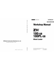 Hitachi ZW180-5B, ZW180PL-5B wheel loader pdf workshop manual  - Hitachi manuals - HITACHI-WNDB90-EN-00