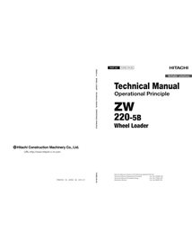 Manual técnico do princípio operacional em pdf da carregadeira de rodas Hitachi ZW220-5B - Hitachi manuais - HITACHI-TONEE-EN-00