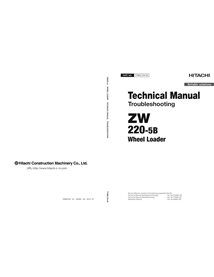 HITACHI-TTNEE-00 Manuel technique de dépannage pdf de la chargeuse sur pneus Hitachi ZW220-5B