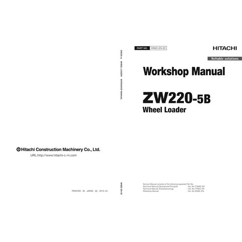 Hitachi ZW220-5B wheel loader pdf workshop manual  - Hitachi manuals - HITACHI-WNEE-EN-00
