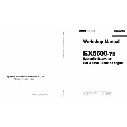 Hitachi EX5600-7B excavator pdf workshop service manual 