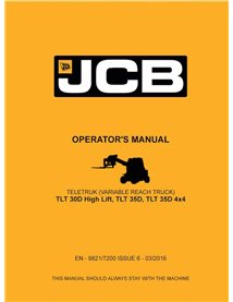 Manuel de l'opérateur pdf du chariot télescopique JCB Teletruk TLT 30D High Lift, TLT 35D, TLT 35D 4x4 - JCB manuels - JCB-98...