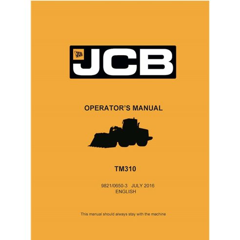 JCB TM310 loader pdf operator's manual  - JCB manuals - JCB-9821-0650-3-OM-EN