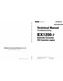 Manuel technique de dépannage pdf de l'excavatrice Hitachi EX1200-7 - Hitachi manuels - HITACHI-TTKAA90EN01