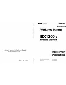 Hitachi EX1200-7 excavator pdf workshop manual  - Hitachi manuals - HITACHI-WKAA90EN00