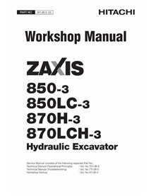 Excavadora Hitachi ZX850-3, ZX850LC-3, ZX870H-3, ZX870LCH-3, ZX870R-3, ZX870LCR-3 pdf manual de taller - Hitachi manuales - H...