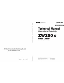 Manual técnico do princípio operacional em pdf da carregadeira de rodas Hitachi ZW250-6 - Hitachi manuais - HITACHI-TONEM50-E...