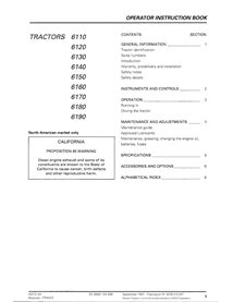 Manuel d'utilisation pdf du tracteur Massey Ferguson 6110, 6120, 6130, 6140, 6150, 6160, 6170, 6180, 6190 - Massey-Ferguson m...