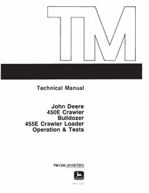 John Deere 450E, 455E buldôzer pdf operação e manual técnico de teste - John Deere manuais - JD-TM1330OP-EN