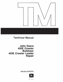 TM1330RE John Deere 450E, 455E dozer repair technical manual (TM1330RE)