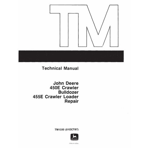 John Deere 450E, 455E topadora pdf manual técnico de reparación - John Deere manuales - JD-TM1330RE-EN