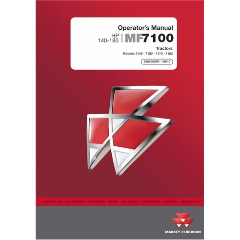 MF-6287050M1-OM Manuel de l'opérateur pdf pour tracteur Massey Ferguson 7140, 7150, 7170, 7180