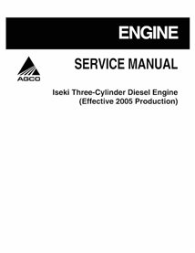 Motor diesel de três cilindros Massey Ferguson Iseki 2005 - manual de serviço da oficina em pdf do motor - Massey Ferguson ma...