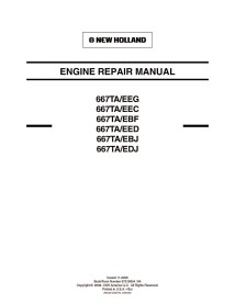 Manual de reparación de motores New Holland 667TA / EEG, EEC, EBF, EED, EBH, EDJ - New Holland Construcción manuales - NH-875...