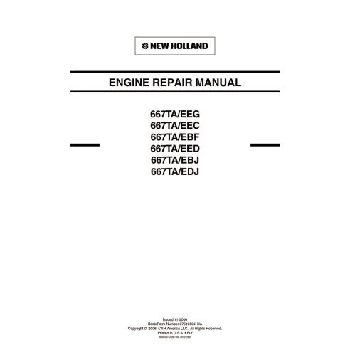 Manual de reparación de motores New Holland 667TA / EEG, EEC, EBF, EED, EBH, EDJ - Construcción New Holland manuales