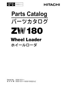 Hitachi ZW180 wheel loader pdf parts catalog  - Hitachi manuals - HITACHI-P4GD-1-1