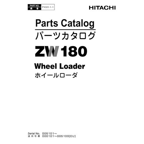 Hitachi ZW180 wheel loader pdf parts catalog  - Hitachi manuals - HITACHI-P4GD-1-1