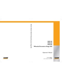 Case WX145, WX165, WX185 excavator operator's manual - Case manuals