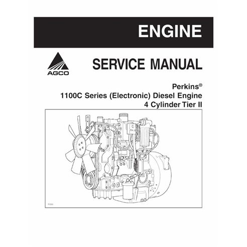Manual de serviço em pdf do motor Perkins série 1100C (eletrônico) diesel de 4 cilindros Tier 2 - Perkins manuais - AGCO-1449...