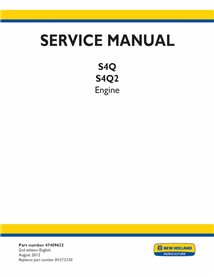 Manual de serviço em pdf do motor New Holland CNH S4Q, S4Q2 - New Holland Construção manuais - NH-47409622-EN