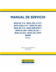 Manual de serviço em pdf do motor New Holland S8000 série 8035, 8045 ES - New Holland Construção manuais - NH-47454144-ES