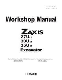 Hitachi ZX27U-2, ZX30U-2, ZX35U-2 hydraulic excavator pdf workshop manual  - Hitachi manuals - HITACHI-W1MJE00-EN