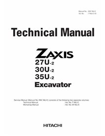 Hitachi ZX27U-2, ZX30U-2, ZX35U-2 excavadora hidráulica pdf manual técnico - Hitachi manuales - HITACHI-T1MJE00-EN