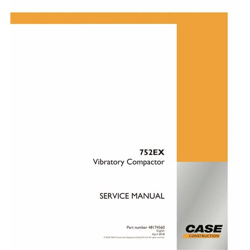Manuel d'entretien pdf du compacteur vibrant Case 752EX - Case manuels - CASE-48174560-SM-EN