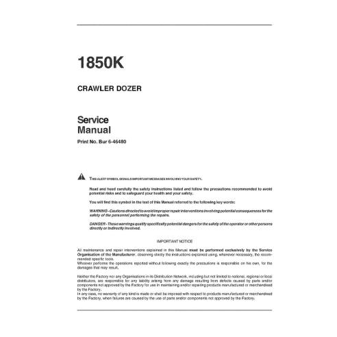 Manual de servicio de la topadora sobre orugas Case 1850K - Case manuales