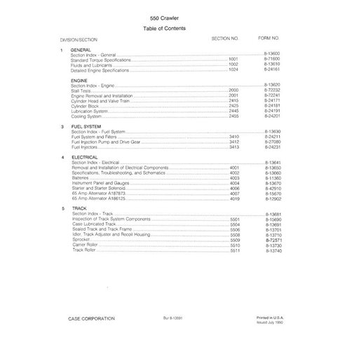 Manual de servicio en pdf de la topadora sobre orugas Case 550 - Case manuales - CASE-8-11240-SM-EN