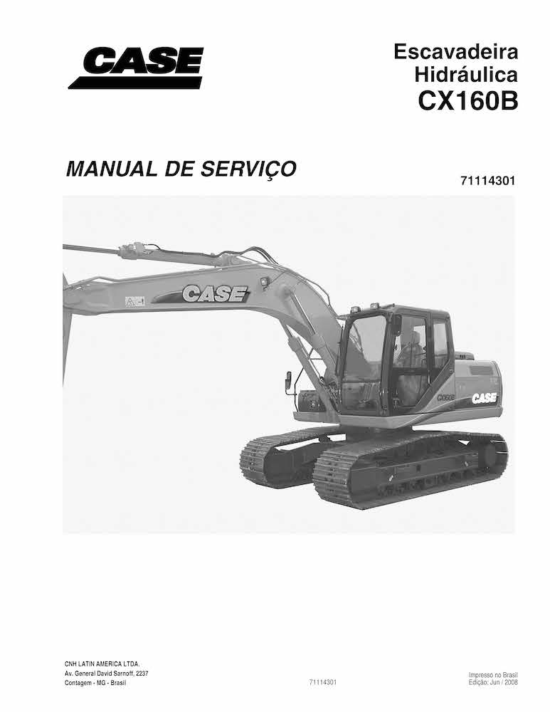 Manual De Servi O Em Pdf Da Escavadeira Case Cx B Pt