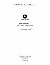 JD-PC10718 Catalogue de pièces pdf de la moissonneuse-batteuse John Deere S680 STS
