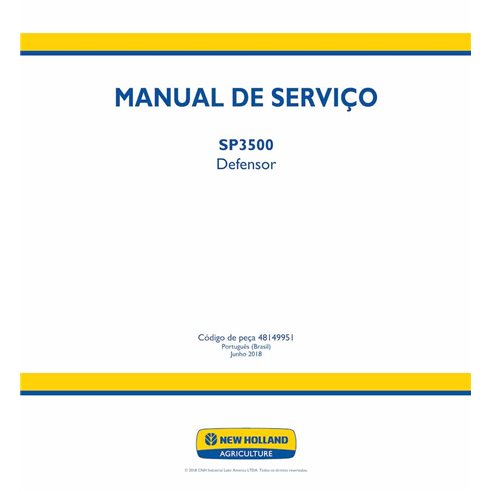 Pulverizador New Holland SP3500 pdf manual de servicio PT - New Holand Agricultura manuales - NH-48149951-SM-PT