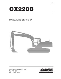 Manual de serviço da escavadeira Case CX220B - Caso manuais - CASE-71114297