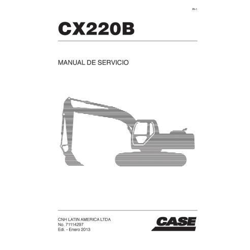 Manual de servicio de la excavadora Case CX220B - Case manuales