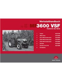 Manuel de réparation pdf pour tracteur Massey Ferguson 3615, 3625, 3630, 3635, 3640, 3645, 3650, 3660 VSF DE - Massey-Ferguso...