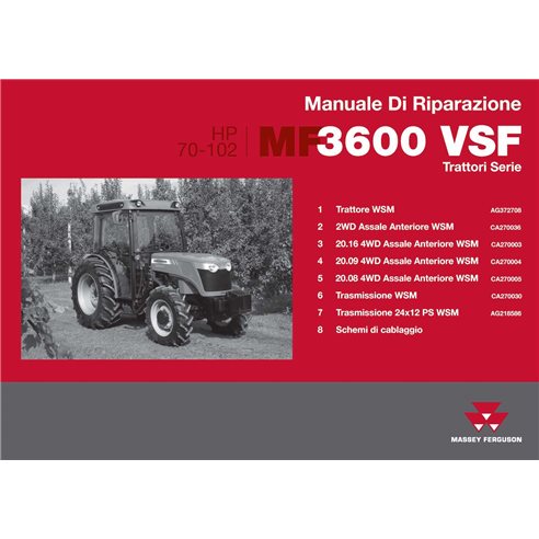 Massey Ferguson 3615, 3625, 3630, 3635, 3640, 3645, 3650, 3660 VSF tractor pdf manual de reparación IT - Massey Ferguson manu...