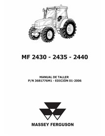 Manual de oficina em pdf do trator Massey Ferguson 2430, 2435, 2440 ES - Massey Ferguson manuais - MF-3681776M1-ES