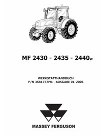 Manuel d'atelier pdf pour tracteur Massey Ferguson 2430, 2435, 2440 DE - Massey-Ferguson manuels - MF-3681777M1-DE