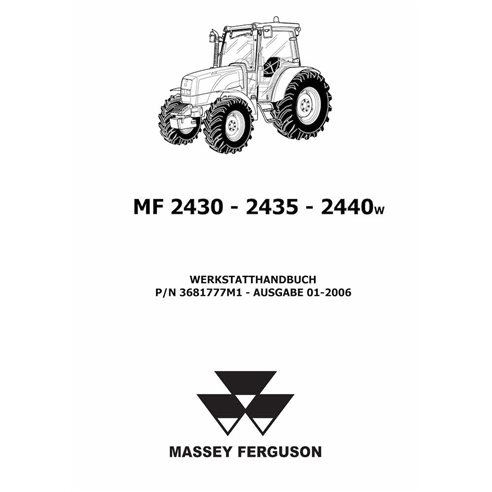 Manuel d'atelier pdf pour tracteur Massey Ferguson 2430, 2435, 2440 DE - Massey-Ferguson manuels - MF-3681777M1-DE