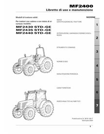 Manuel d'utilisation et d'entretien du tracteur Massey Ferguson 2430, 2435, 2440 STD GE pdf - Massey-Ferguson manuels - MF-36...