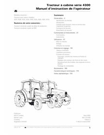 Manuel de l'opérateur pour tracteur Massey Ferguson 4315, 4320, 4325, 4335, 4345, 4355, 4360, 4365, 4370 pdf FR - Massey-Ferg...