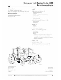 Manuel de l'opérateur pour tracteur Massey Ferguson 4315, 4320, 4325, 4335, 4345, 4355, 4360, 4365, 4370 pdf DE - Massey-Ferg...